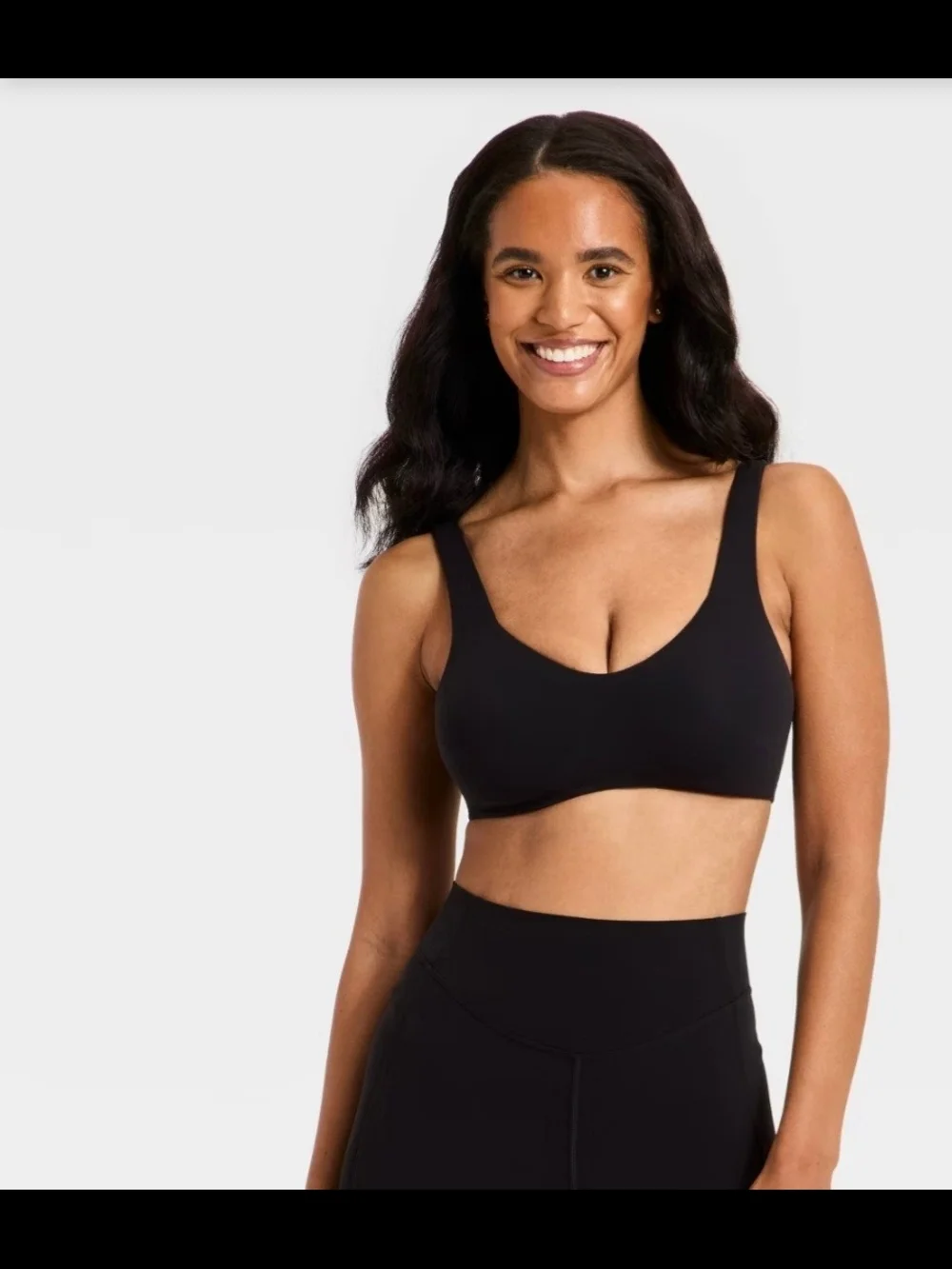 all in motion Black Scoop Seamless Sports Bra